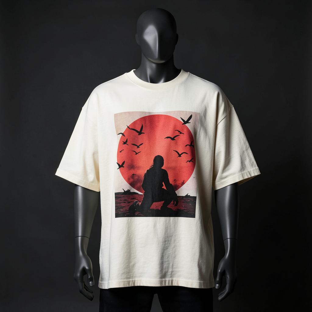 Blood Moon Drop Shoulder Tee front