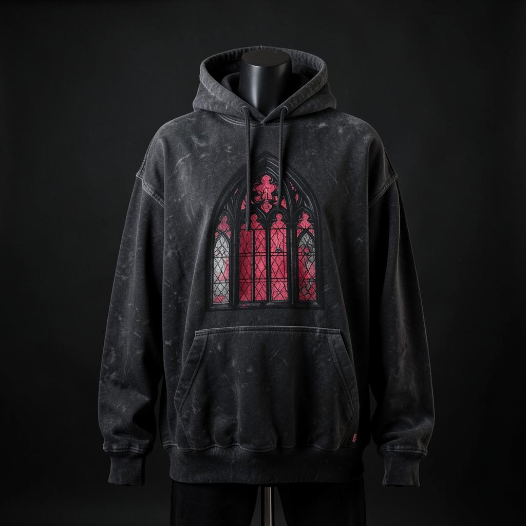 Cathedral Acid Wash Hoodie front
